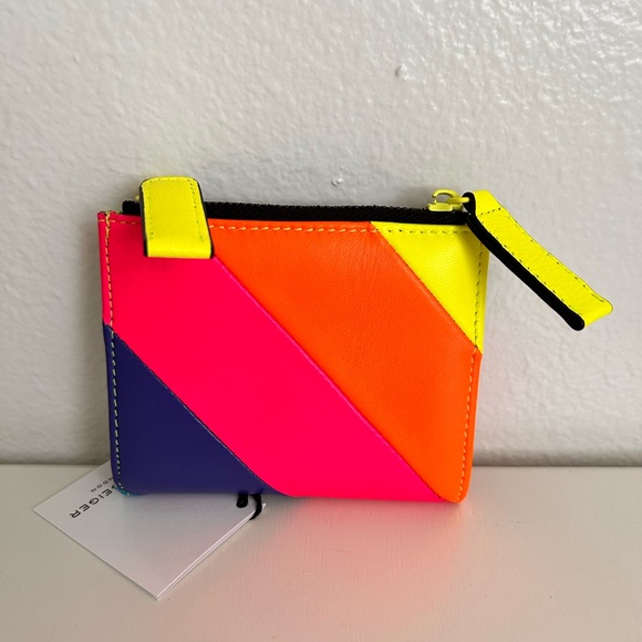 Kurt Geiger London Small  Rainbow Multi color Double zipper Wallet - Picture 5 of 13